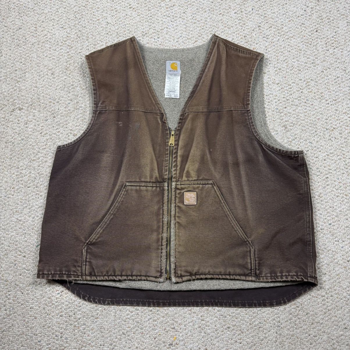 Carhartt Vintage Carhartt V26 DKB faded brown canvas workwear vest Size US XXL / EU 58 / 5 - 1 Thumbnail