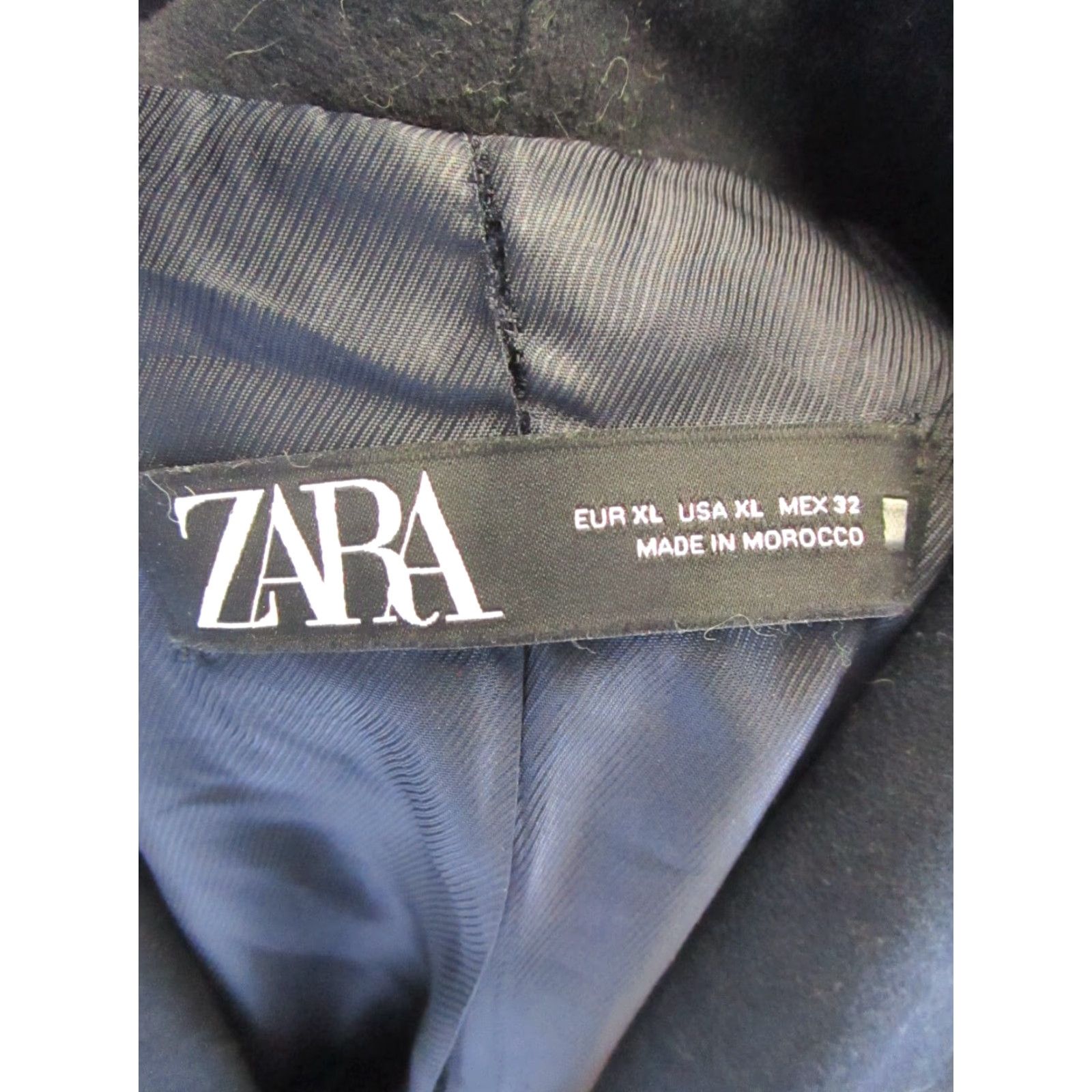 Zara VINTAGE Zara Overcoat Womens XL Black Cotton Tweed Long Coat Jacket Button - Zara Coat Womens XL Black Size XL / US 12-14 / IT 48-50 - 3 Thumbnail