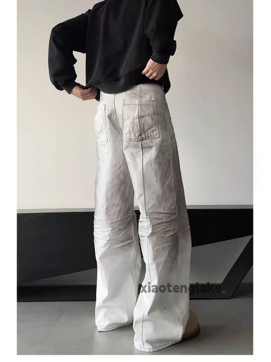 Jean × Vintage Washed faded utility paint stain punk grunge flared jeans Size US 33 - 4 Thumbnail