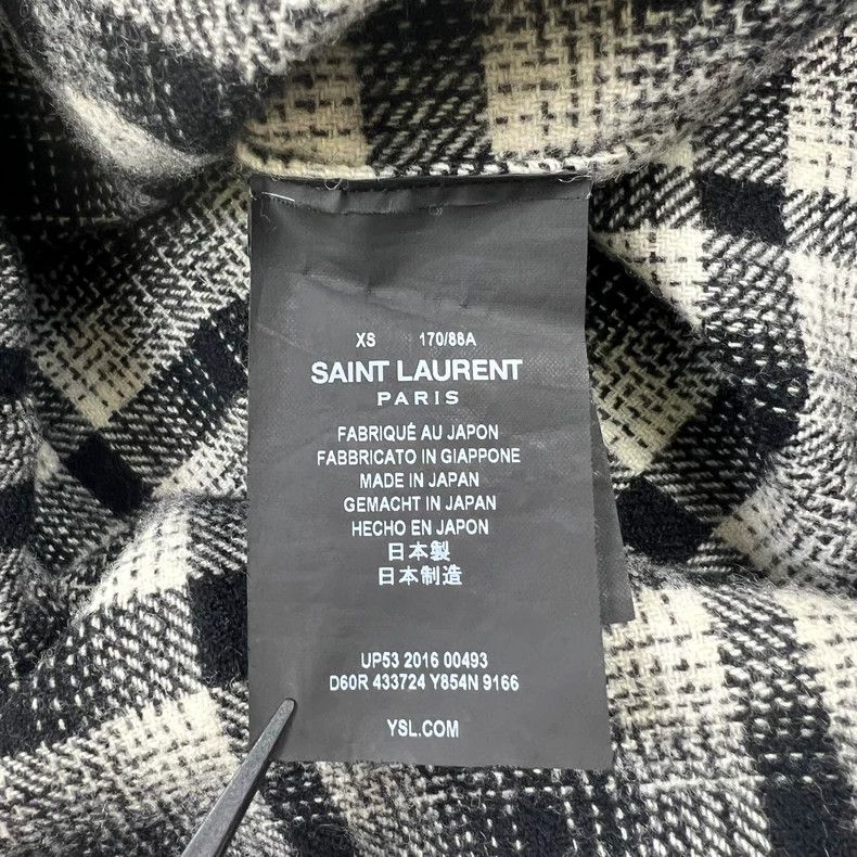 Yves Saint Laurent Saint Laruent 16 FW black and white plaid thick wool shirt Size US XS / EU 42 / 0 - 4 Thumbnail