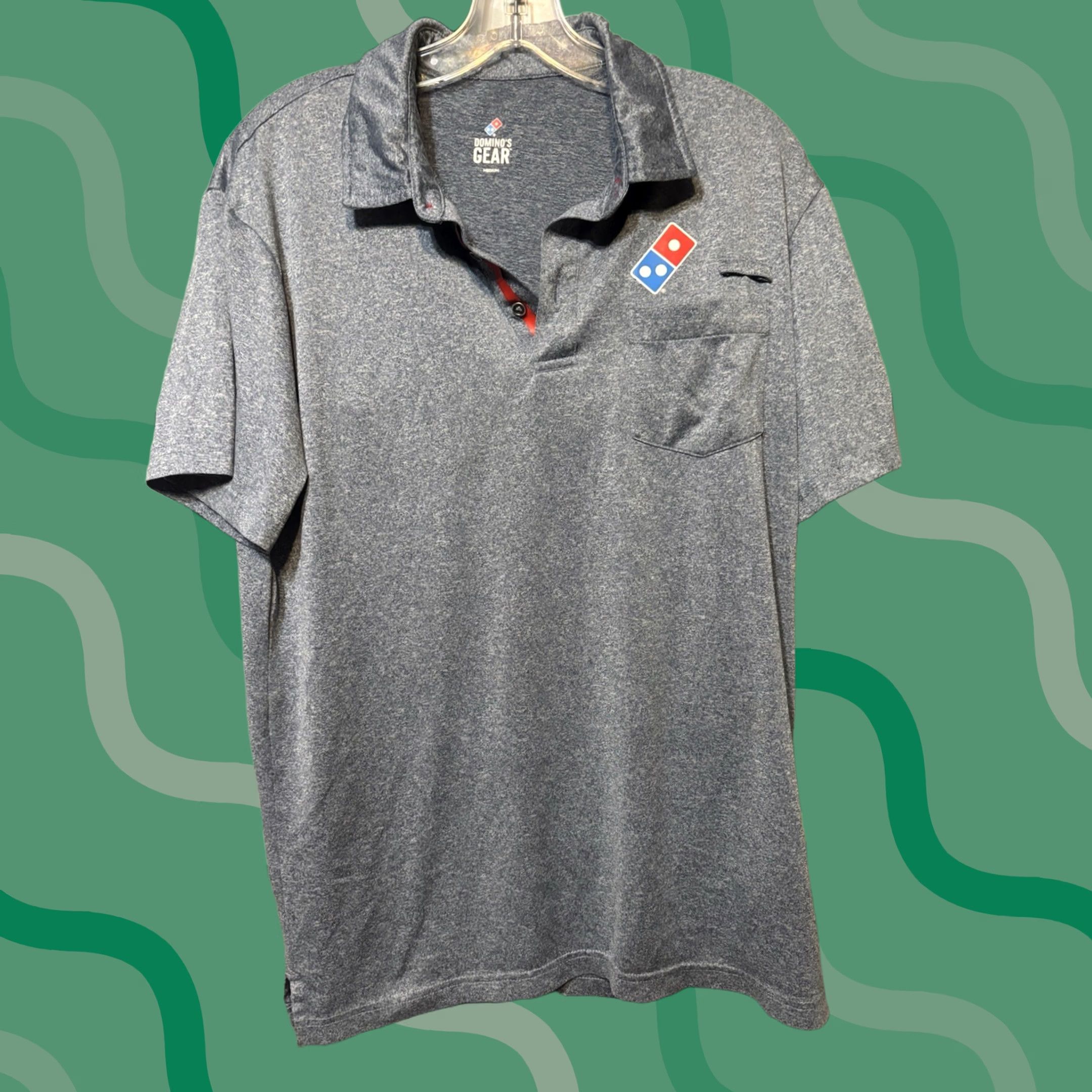 Vintage Domino's Polo Shirt Mens M Blue Heather Pizza Uniform Work Size US M / EU 48-50 / 2 - 1 Thumbnail