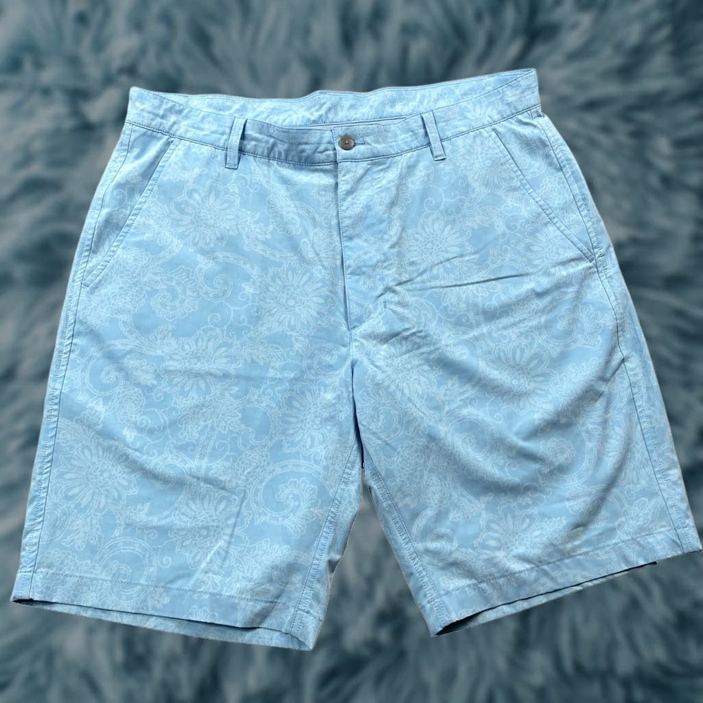 Footjoy FootJoy Shorts Mens 36 Blue Batik Print Performance Paisley Golf Coastal Size US 36 / EU 52 - 1 Thumbnail