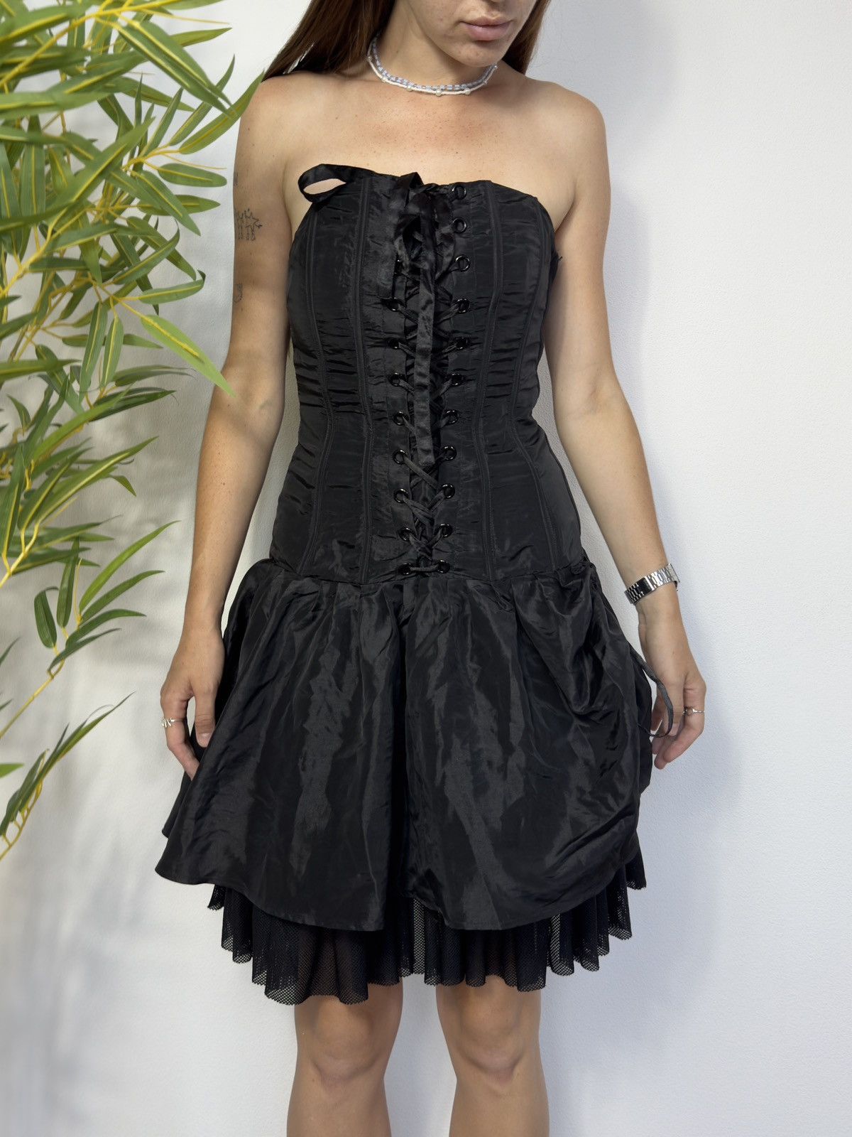 Vintage VINTAGE AVANT GARDE CORSET GOTHIC STYLE MINI DRESS Size S / US 4 / IT 40 - 2 Thumbnail