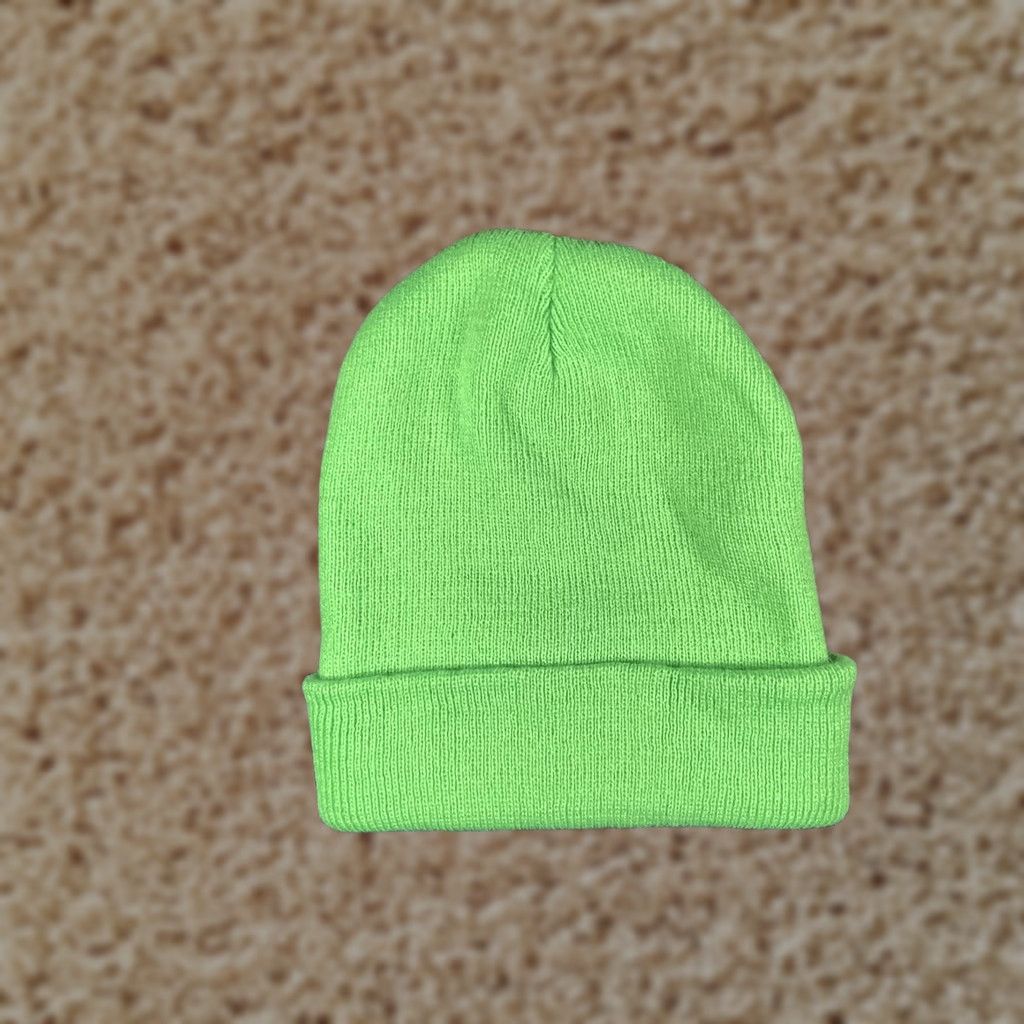 Vintage Green Solid Knit Beanie Womens One Size Winter Warm Casual Hat Size ONE SIZE - 1 Thumbnail