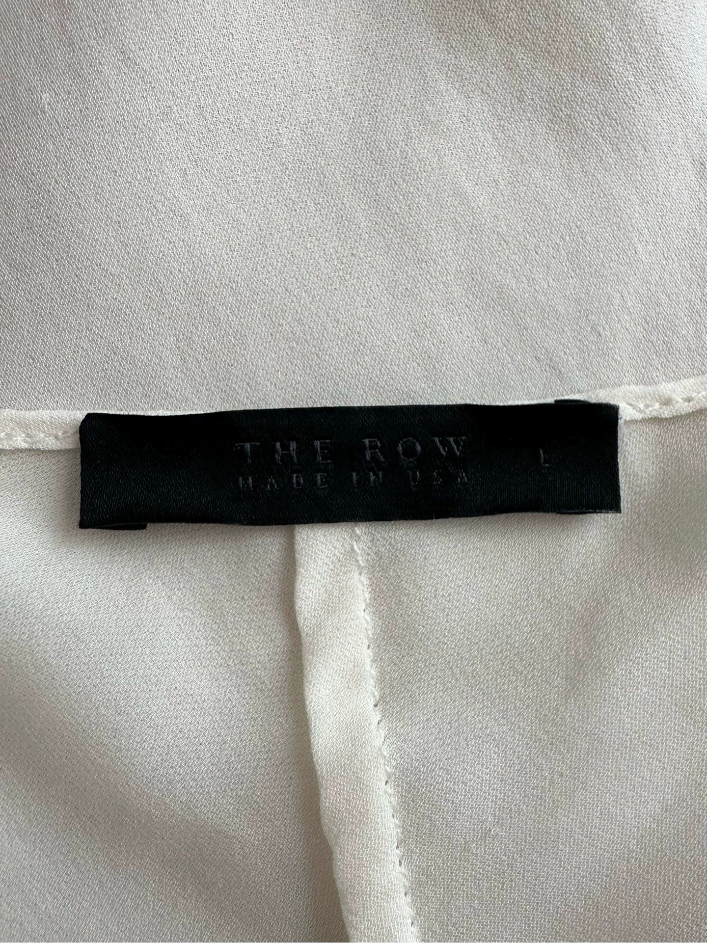 The Row THE ROW Wavy Hem Silk Thin Strap White Top L Size L / US 10 / IT 46 - 7 Thumbnail