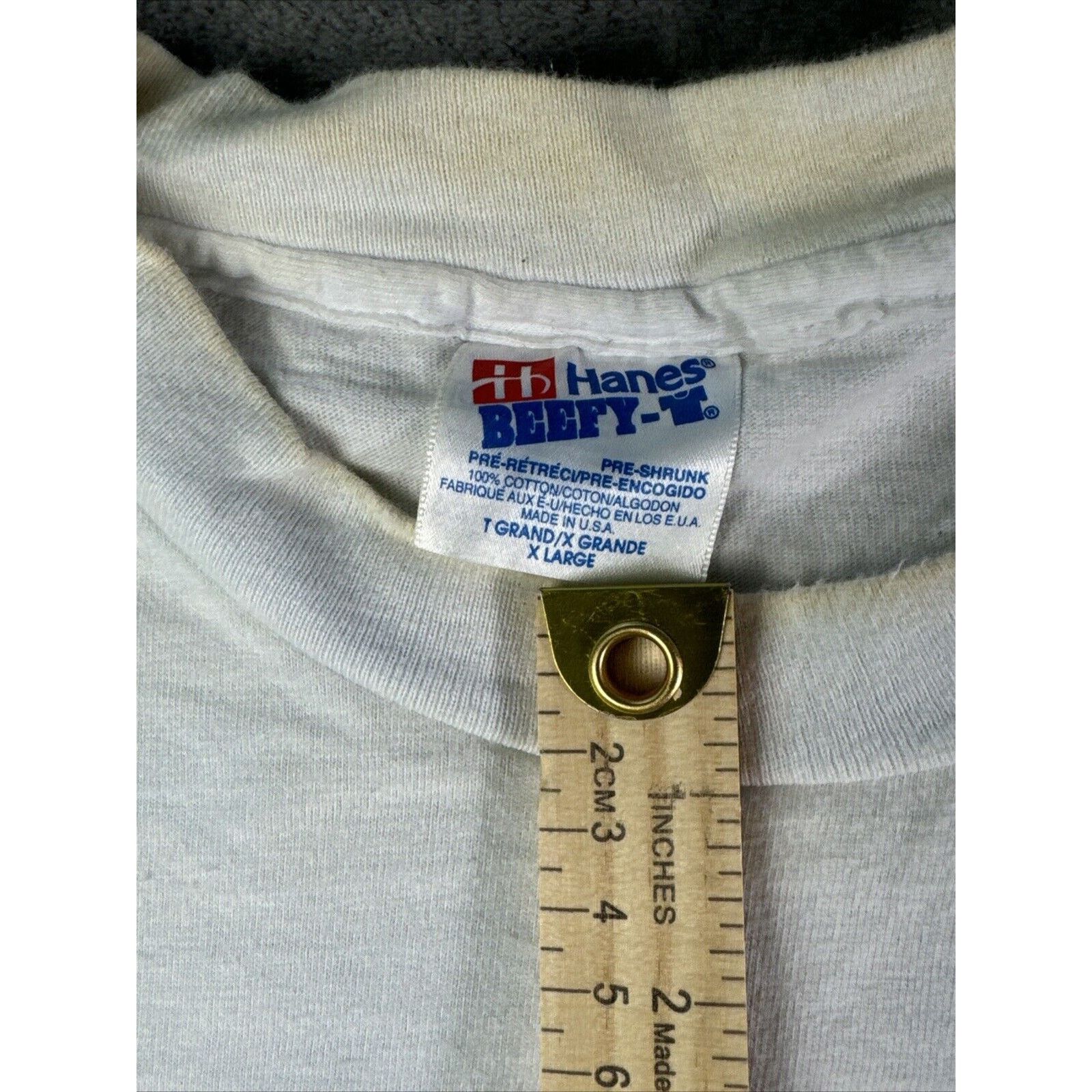 Hanes Vintage U2 Zoo Tv Outside Broadcast T-Shirt XL White Band Size US XL / EU 56 / 4 - 9 Thumbnail