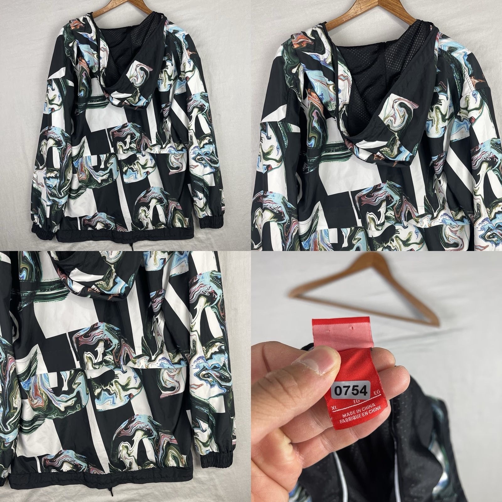 Nike Nike Windrunner Jacket Womens XL Black Marble Windbreaker Half Zip Hooded BQ6783-010 Size XL / US 12-14 / IT 48-50 - 9 Thumbnail