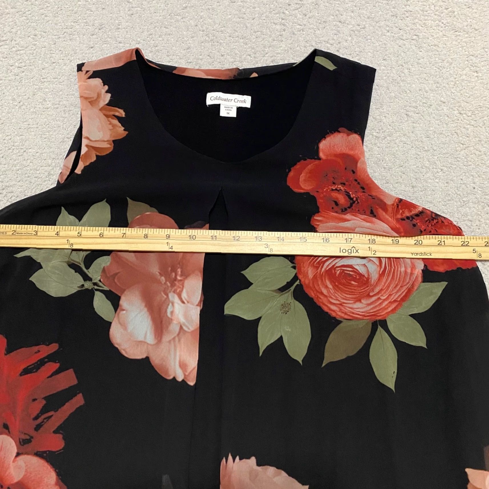 Coldwater Creek Coldwater Creek Womens Dress 1X Plus Multicolor Floral Chiffon Tunic Lined Size XL / US 12-14 / IT 48-50 - 7 Thumbnail
