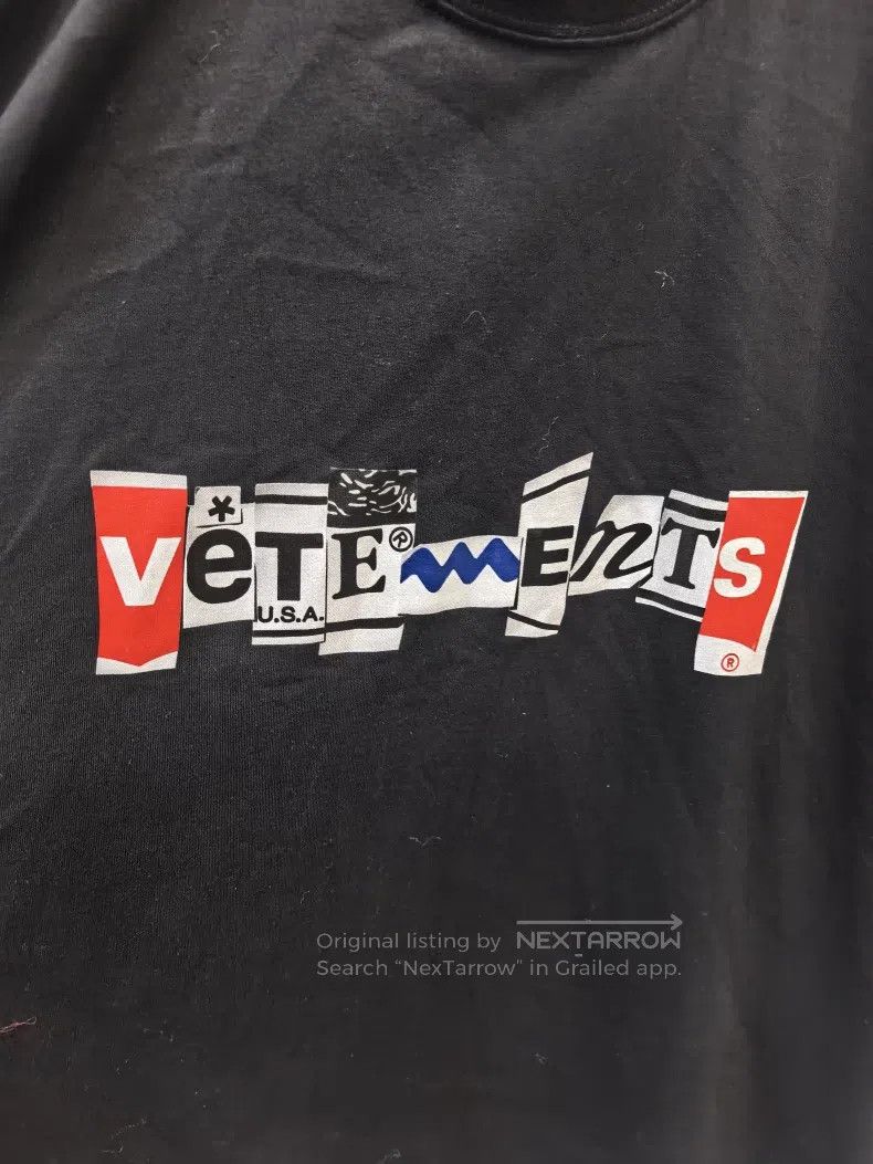 Vetements Vetements Classic Black Short Sleeve T-Shirt with Unique S Size US XS / EU 42 / 0 - 2 Thumbnail