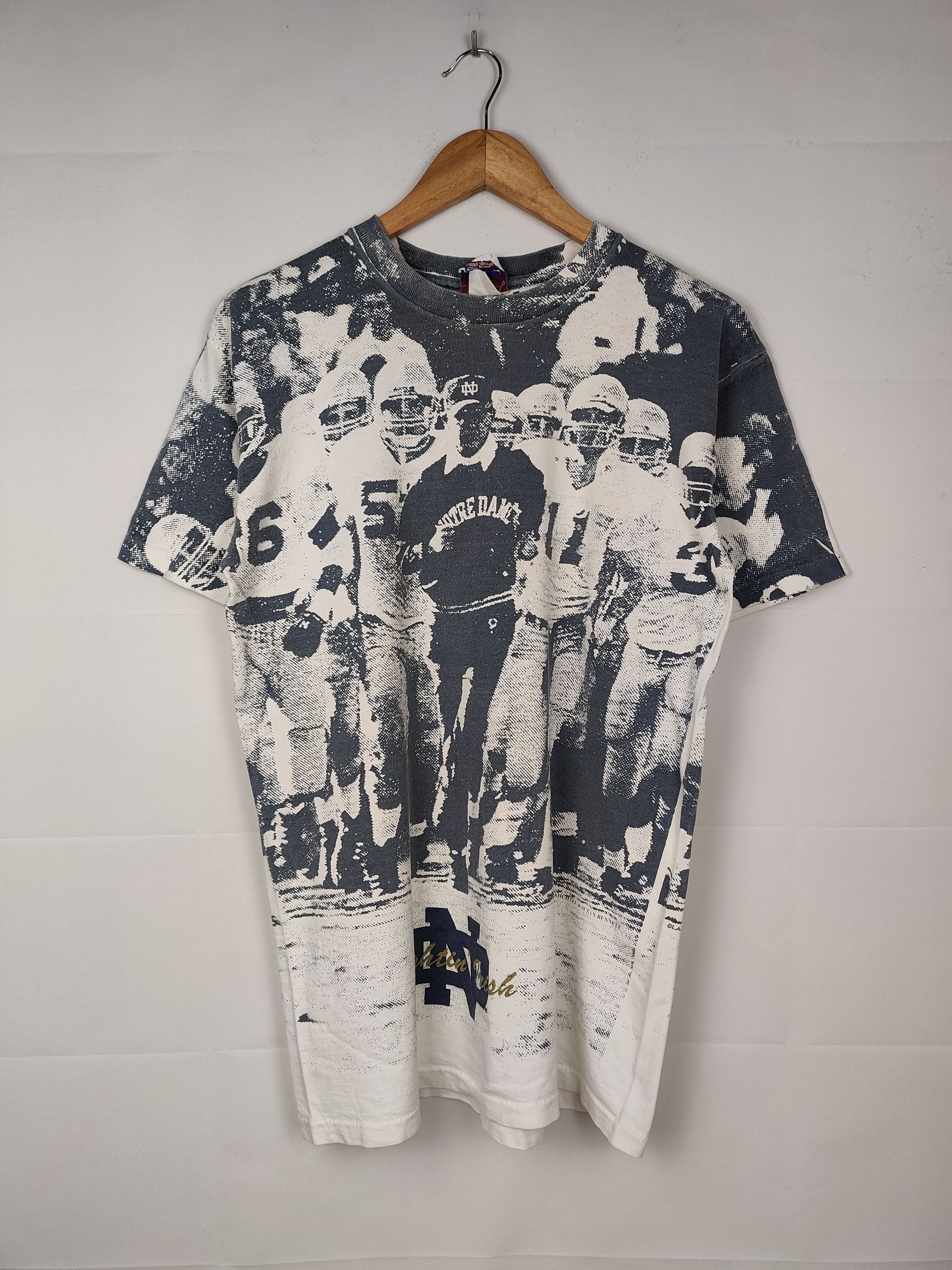 NFL × Vintage Vintage 90s NFL Norte Dame AOP Shirt Size US M / EU 48-50 / 2 - 1 Thumbnail