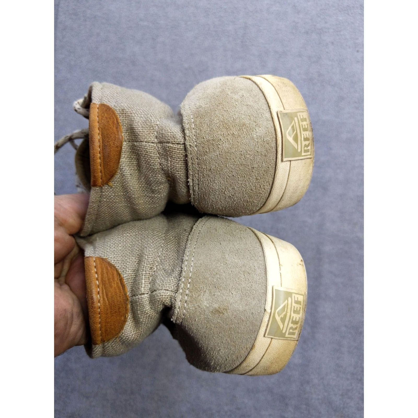 REEF Reef Ridge Mid TX Shoes Mens Size 11 Beige Canvas Suede High Top Casual Sneakers Size US L / EU 52-54 / 3 - 4 Thumbnail