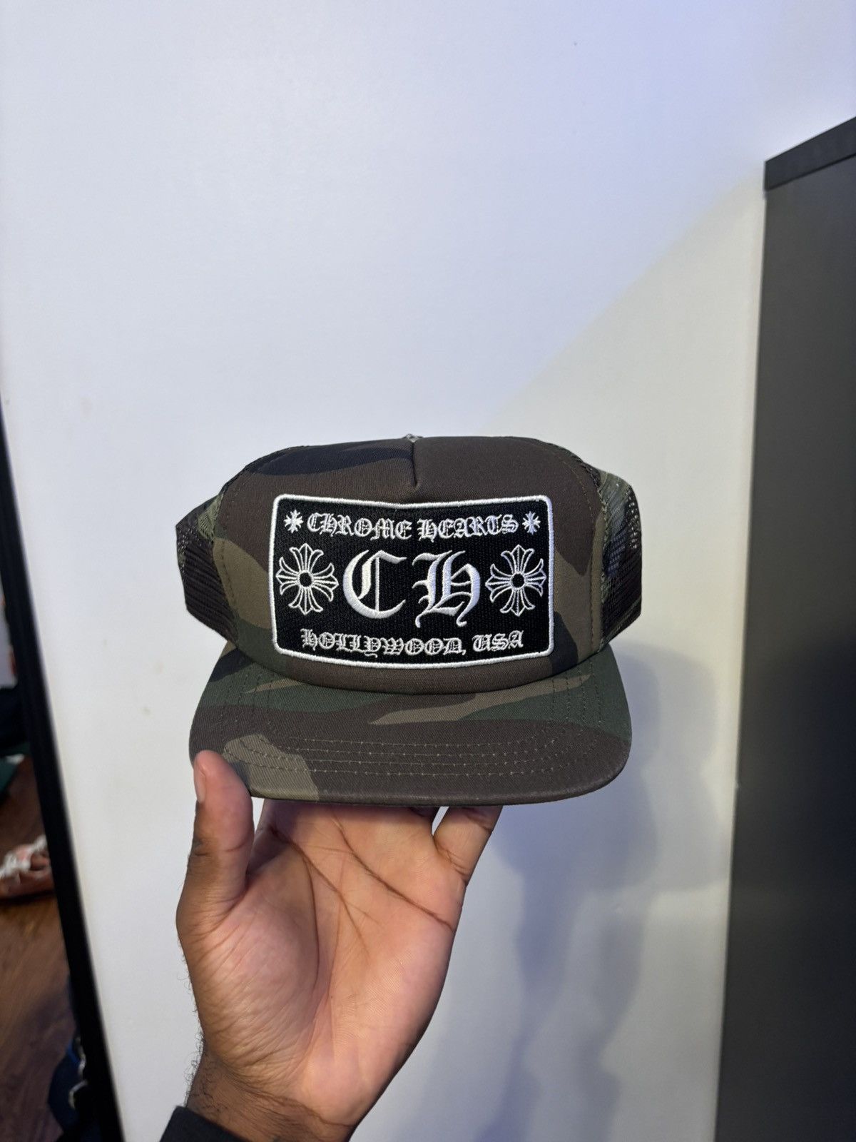 Chrome Hearts Hollywood camo chrome hearts trucker Size ONE SIZE - 1 Thumbnail