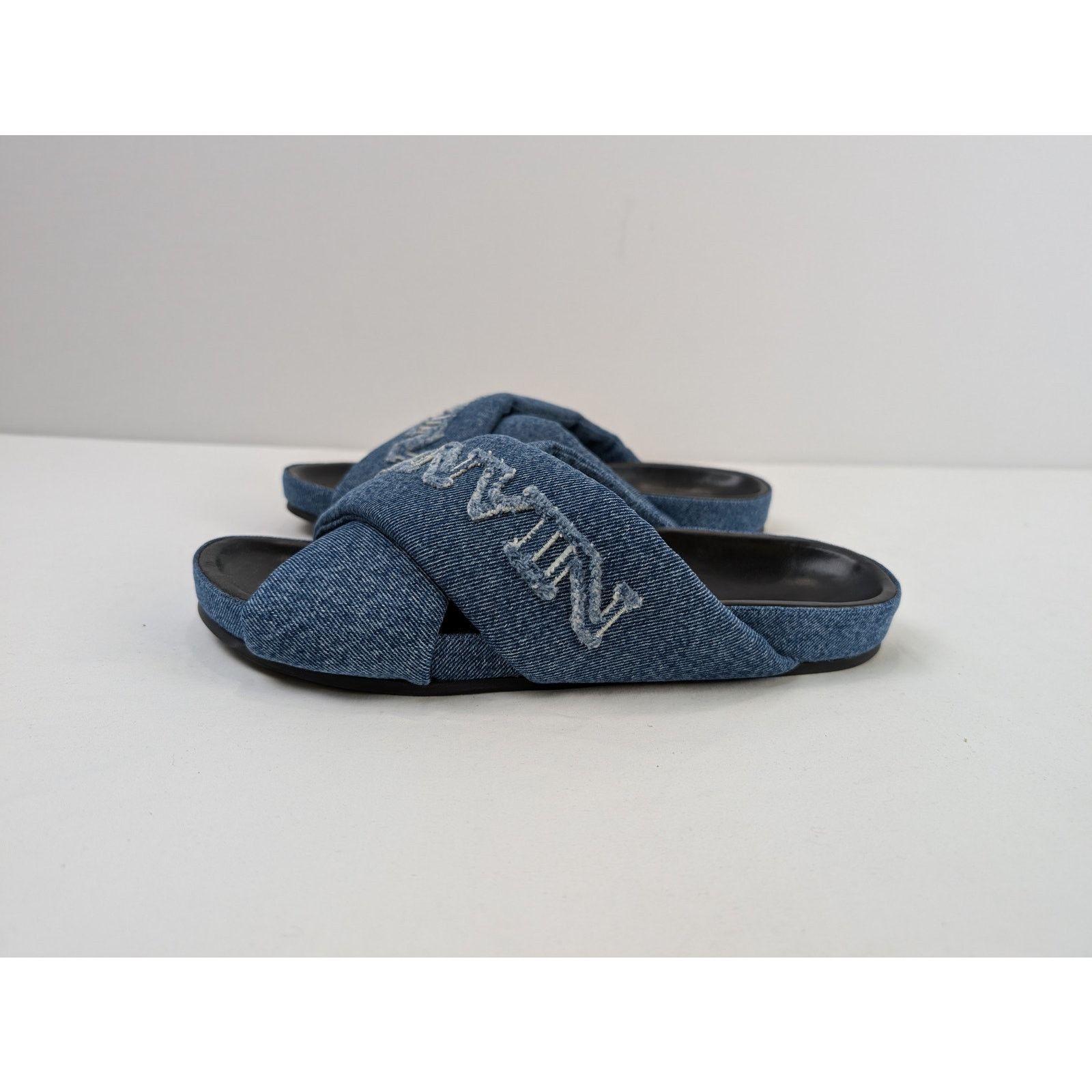 Lanvin o1rshd1 Cross Sandal Slipper with Denim in Blue Size US 10 / EU 43 - 12 Thumbnail