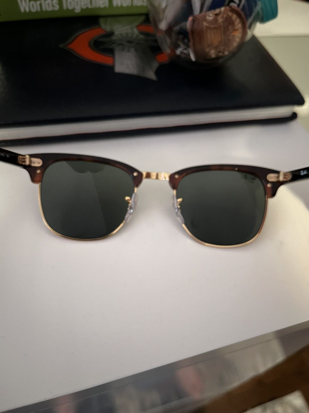 RayBan Mens RayBan Clubmaster Classic Polished Tortoise Gold Frame Size 40 - 4 Thumbnail