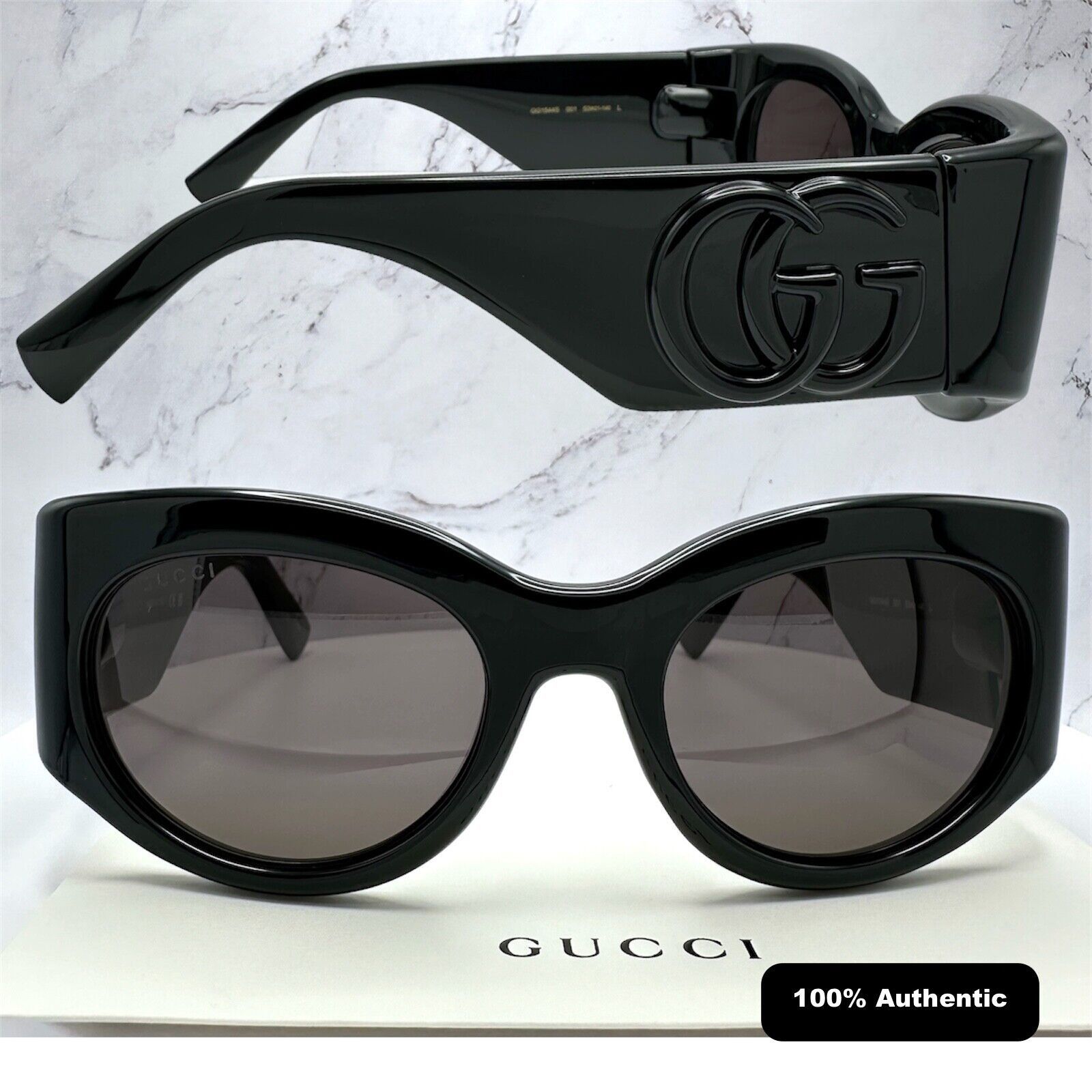 Gucci New GUCCI Sunglasses Black 3D GG Logo Wrap Triple Black Size ONE SIZE - 19 Thumbnail