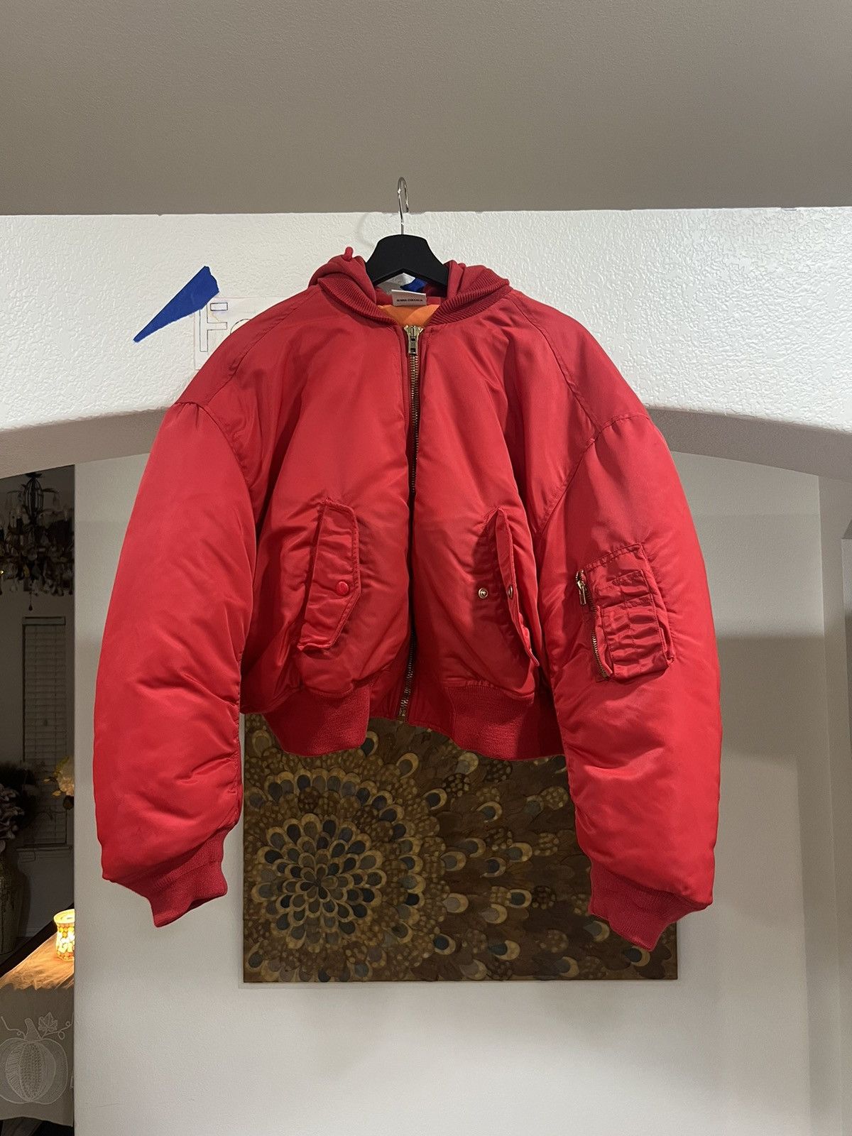 Vetements Vetements Red Cropped Bomber Jacket Size US S / EU 44-46 / 1 - 1 Thumbnail