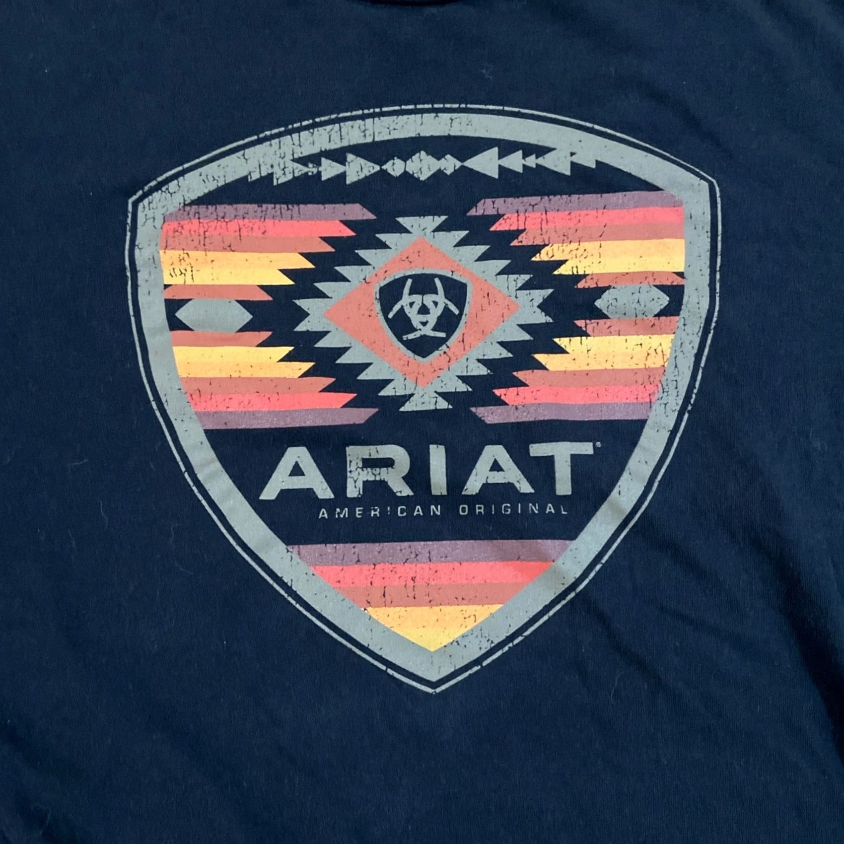 Ariat Ariat Short Sleeve Cowboy Rodeo Aztec Logo Shirt- Men XL Black Graphic Print T-Shirt Size US XL / EU 56 / 4 - 2 Thumbnail