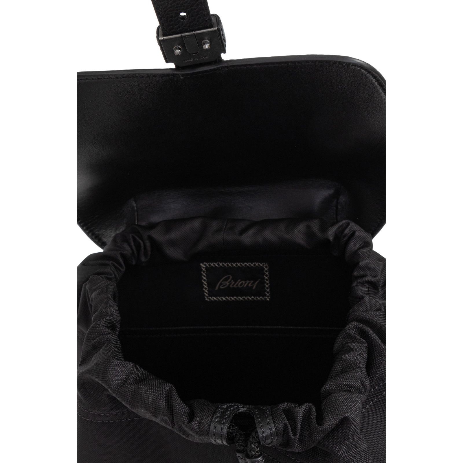 Brioni BRIONI Black Nylon & Leather Backpack New & Authentic Size ONE SIZE - 4 Thumbnail
