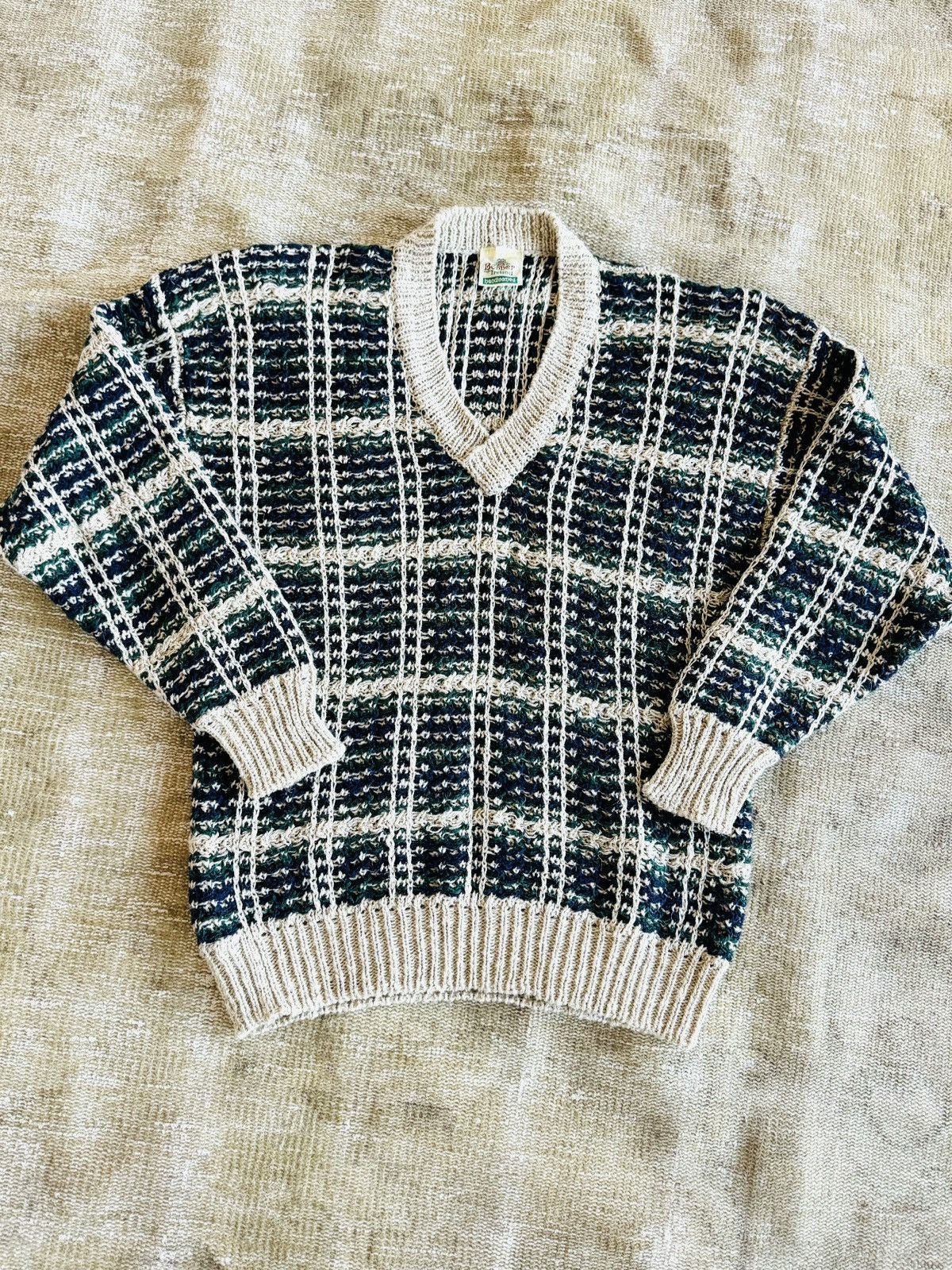 Vintage Vintage Knit sweater Bonner of Ireland v-neck linen blend Size US M / EU 48-50 / 2 - 1 Thumbnail