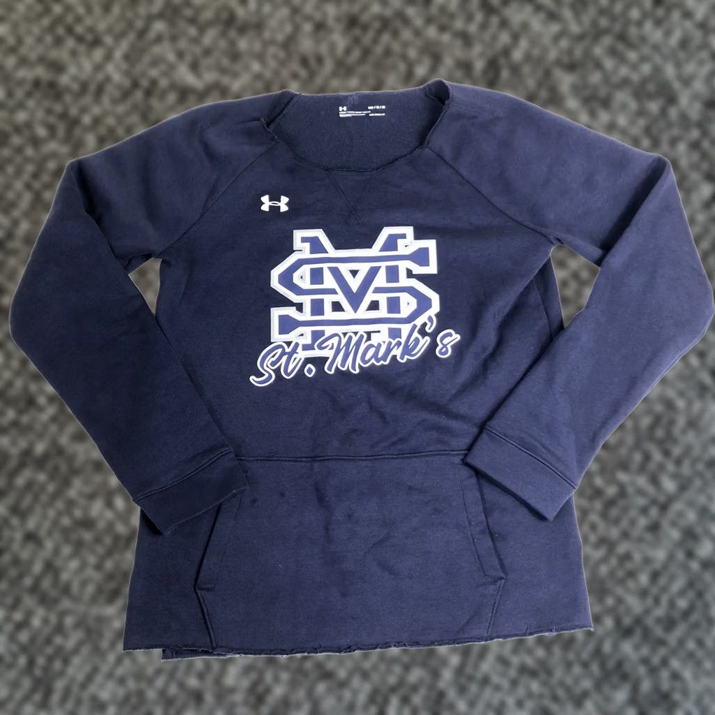 Under Armour Under Armour Sweatshirt Women Crew Neck Fleece Cold Gear Blue Loose Fit Size M Pullover Pockets Size M / US 6-8 / IT 42-44 - 1 Thumbnail