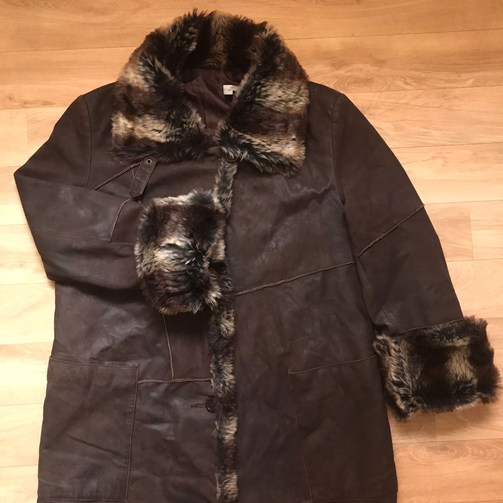 ARMA VINTAGE Afghan Coat LEATHER Faux Fur Shaggy Penny Lane ARMA Size L / US 10 / IT 46 - 1 Thumbnail