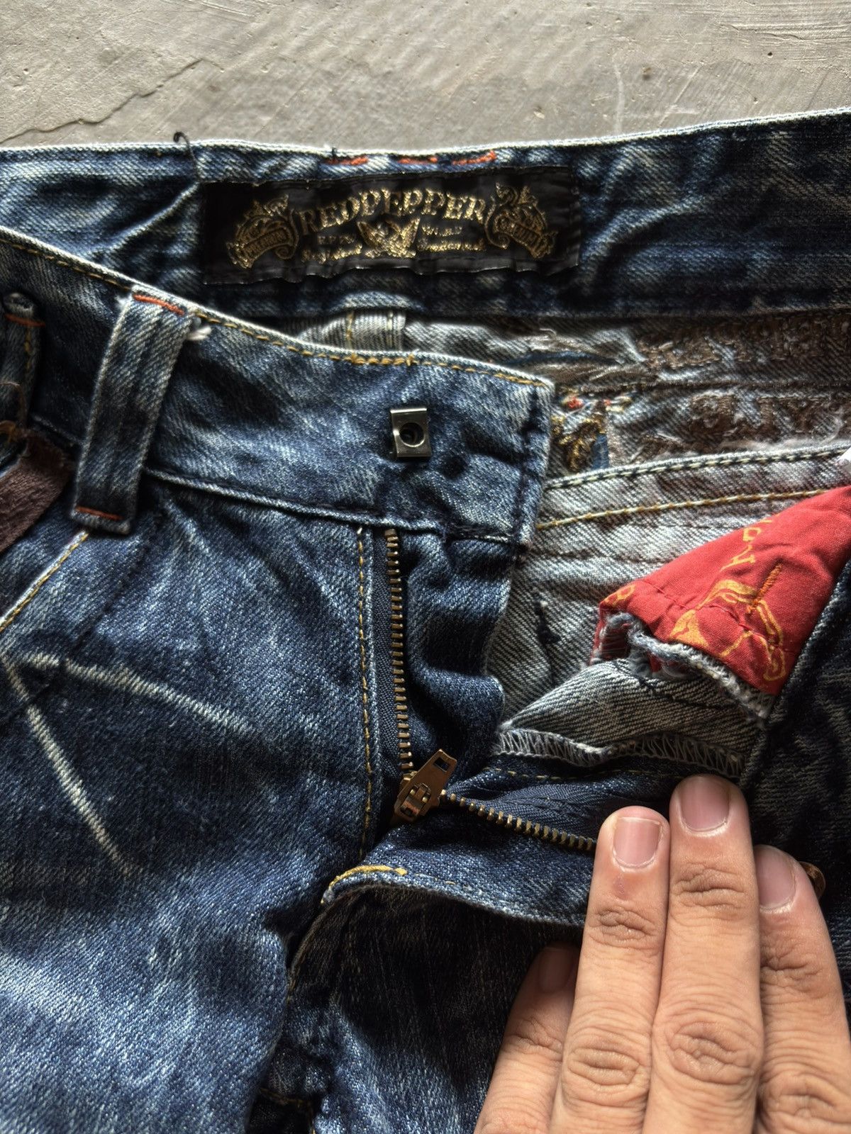 If Six Was Nine RED PEPPER super flare japanese denim washed low rise punk Size US 30 / EU 46 - 4 Thumbnail