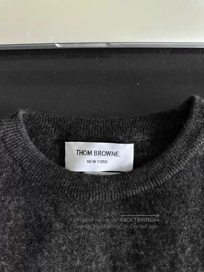 Thom Browne Thom Browne Dark Grey Cashmere Sweater Size US XXL / EU 58 / 5 - 3 Thumbnail
