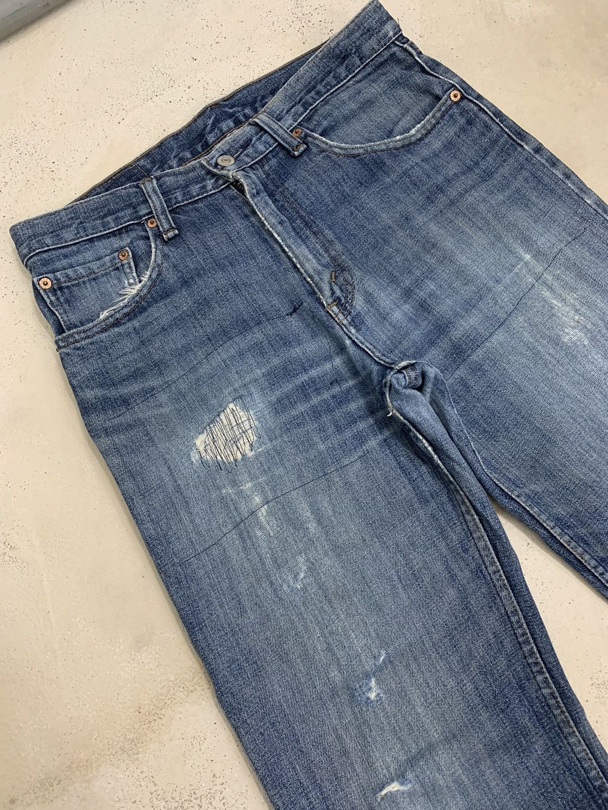 Levi's × Vintage Levis 533 04 Productio Distressed Denim Pants (AE3) Size US 32 / EU 48 - 3 Thumbnail