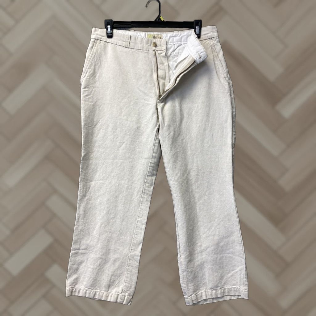 Cubavera Cubavera Linen-Blend Pants Mens Size 36x30 Beige /129-24 Size US 36 / EU 52 - 1 Thumbnail