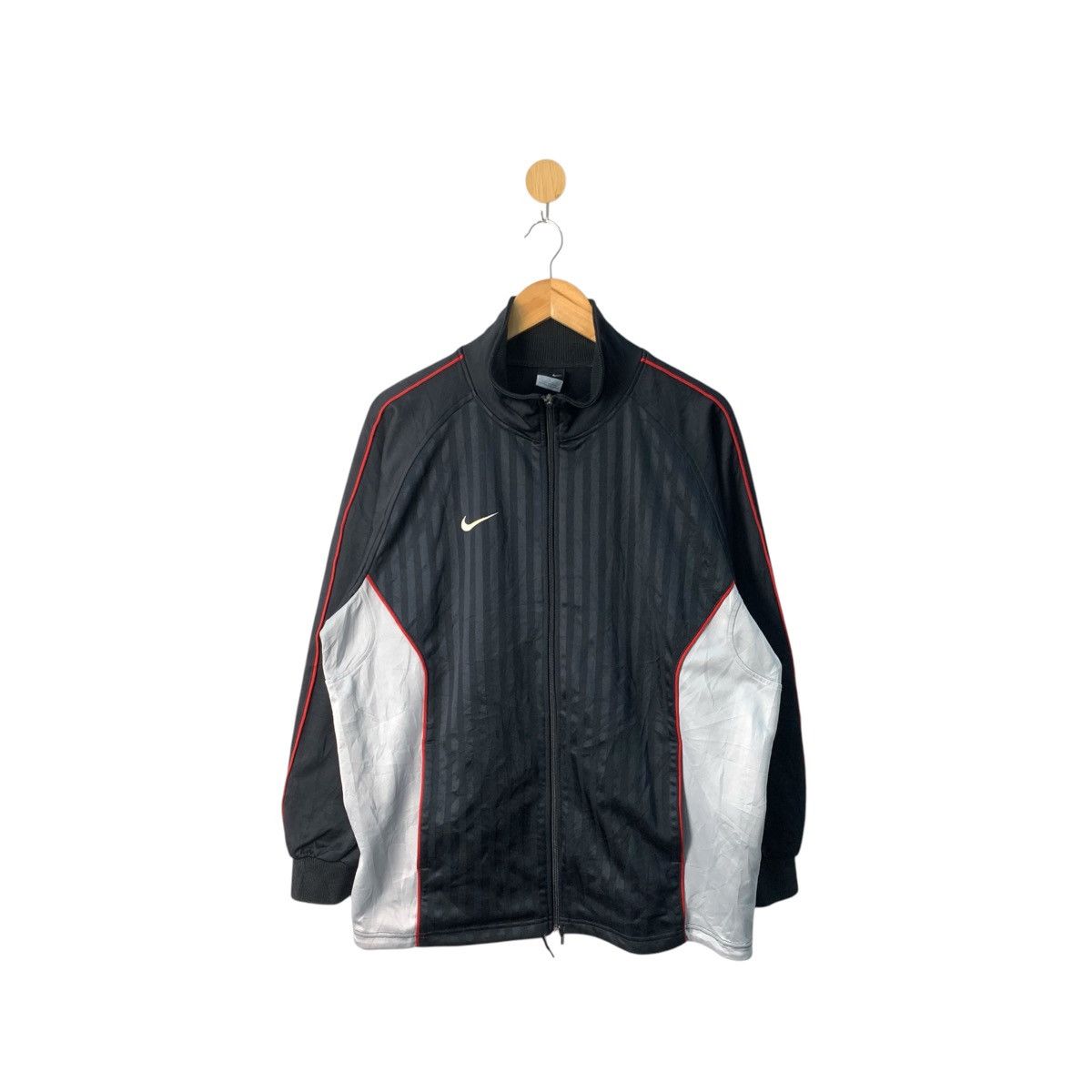 Nike × Vintage Vintage Nike Jacket Zip black Y2K Nike Track Top Size US L / EU 52-54 / 3 - 1 Thumbnail
