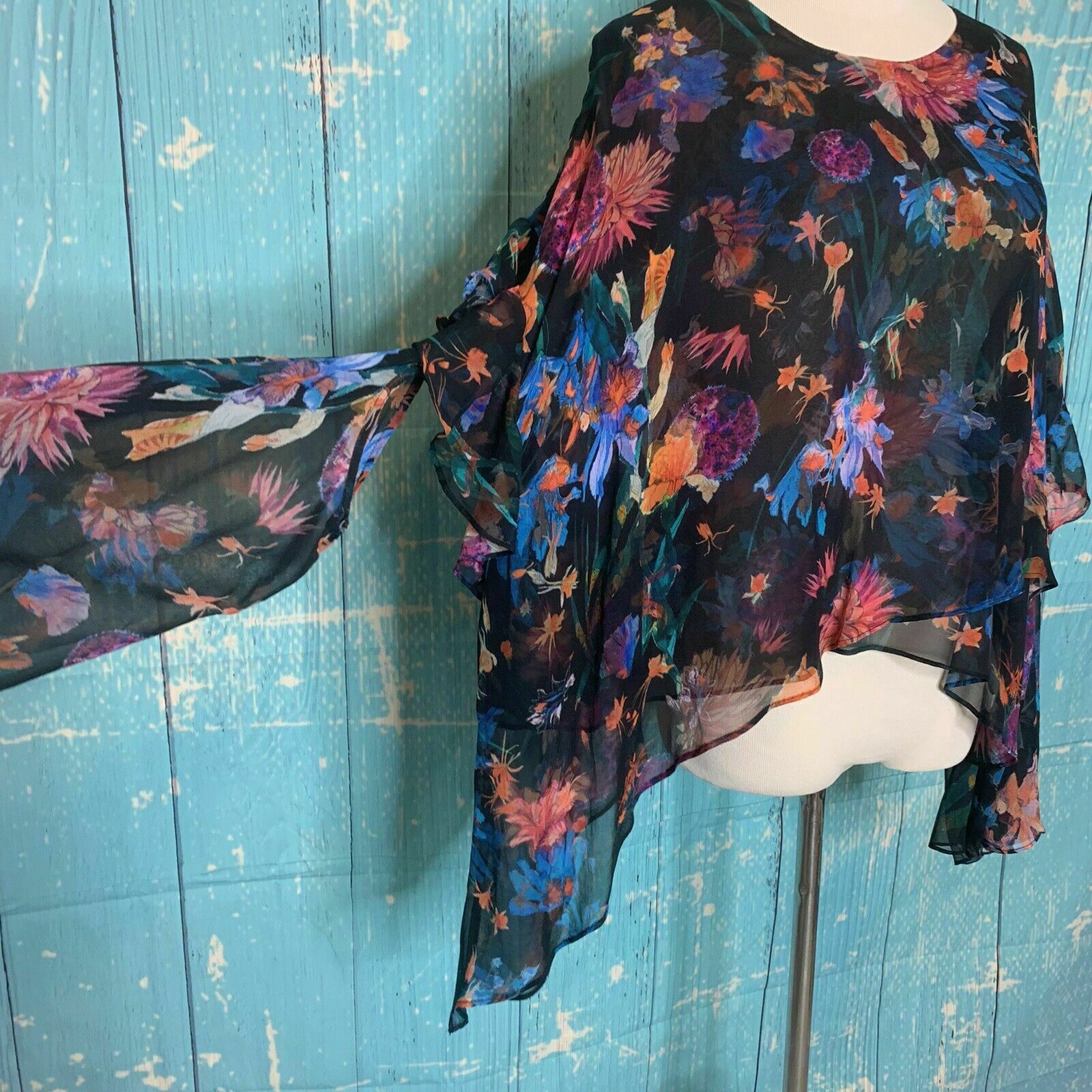 Iro IRO Floral Ruffled asymmetrical Tunic Blouse Top size 40 - 8 Size M / US 6-8 / IT 42-44 - 11 Thumbnail