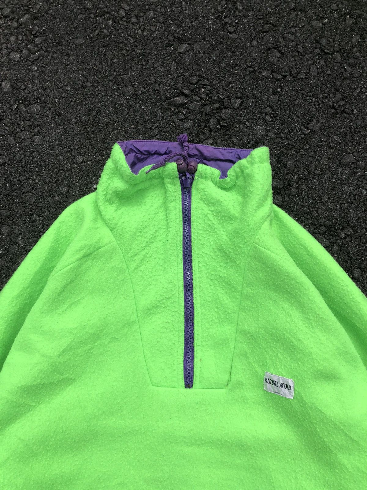 Japanese Brand Vtg Global Mind Neon Colourblock Anorak Halfzipper Jacket Size US XXL / EU 58 / 5 - 17 Thumbnail
