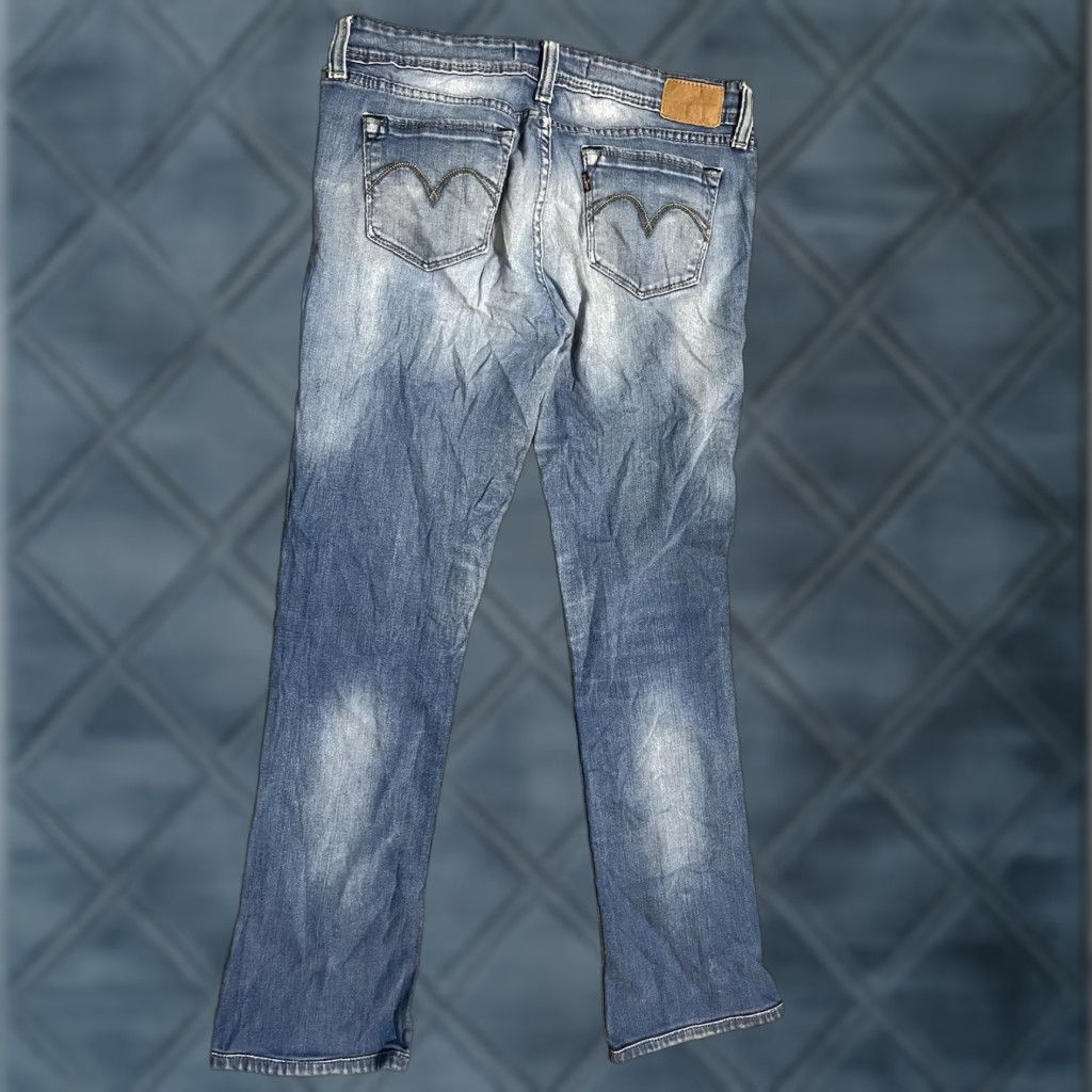 Levi's Levi’s Demi Curve Mid Rise Skinny Bootcut Blue Jeans Women 30 30x27 Denim Slim Stretch Distressed 5-Pocket 9?0s College Size 30" / US 8 / IT 44 - 1 Thumbnail