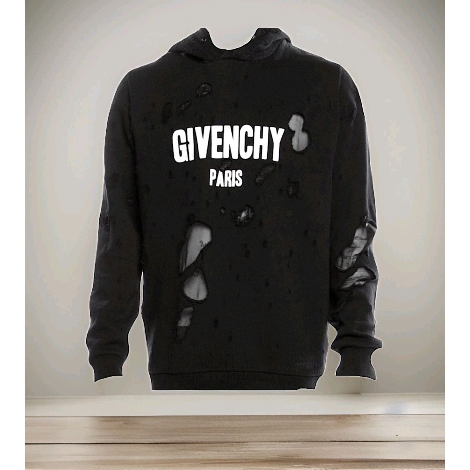 Givenchy Givenchy Paris Destroyed Logo Hoodie 2XL Size US XXL / EU 58 / 5 - 6 Thumbnail