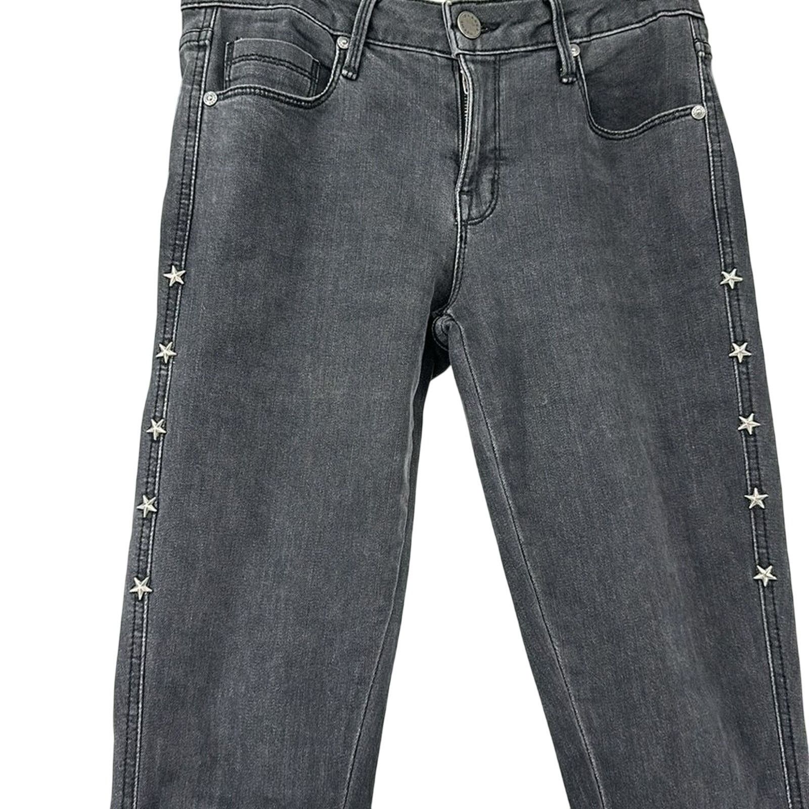 & Other Stories PARKER SMITH 26 Skinny Jeans Raw Step Hem Star Studded Crop Size 26" / US 2 / IT 38 - 3 Thumbnail