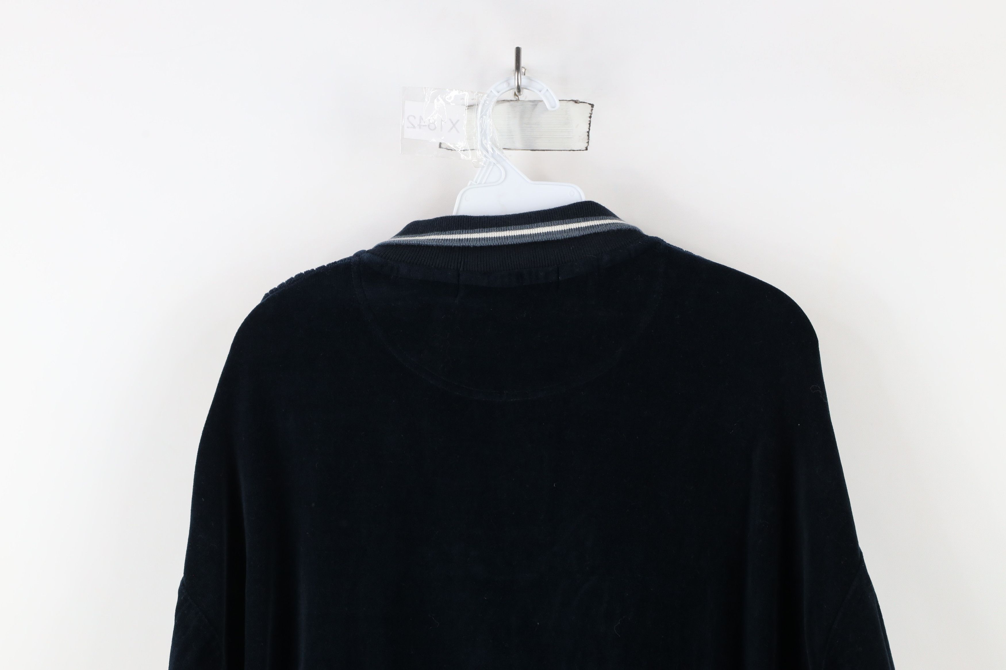 Vintage Vintage 90s Streetwear Velour Collared Long Sleeve Polo Size US XL / EU 56 / 4 - 7 Thumbnail