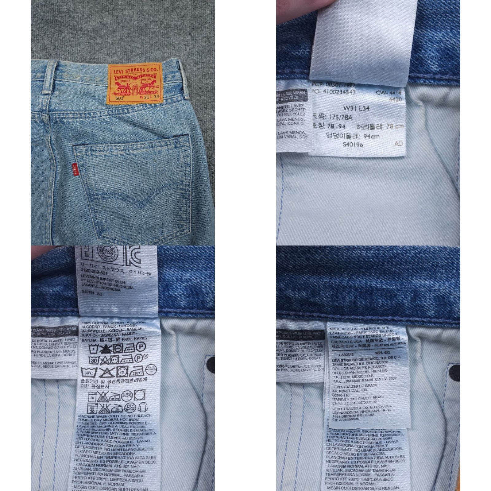 Levi's VINTAGE Levi's 501 Jeans Slim Straight Blue 31 34 31 x 34 USA Regular Mens 5-Pocket Denim Jeans Size US 31 - 8 Thumbnail