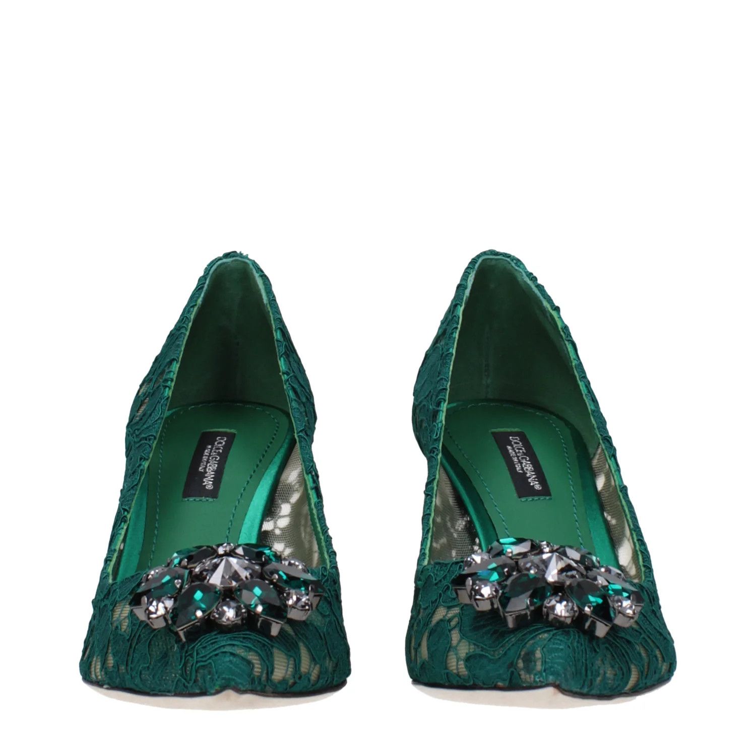 Dolce & Gabbana ob1o1e1124 Lace Pumps in Green Size US 8 / IT 38 - 3 Thumbnail