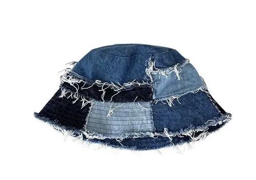 Japanese Brand Mizuki x Mako Denim patchwork distressed bucket hat Size ONE SIZE - 8 Thumbnail