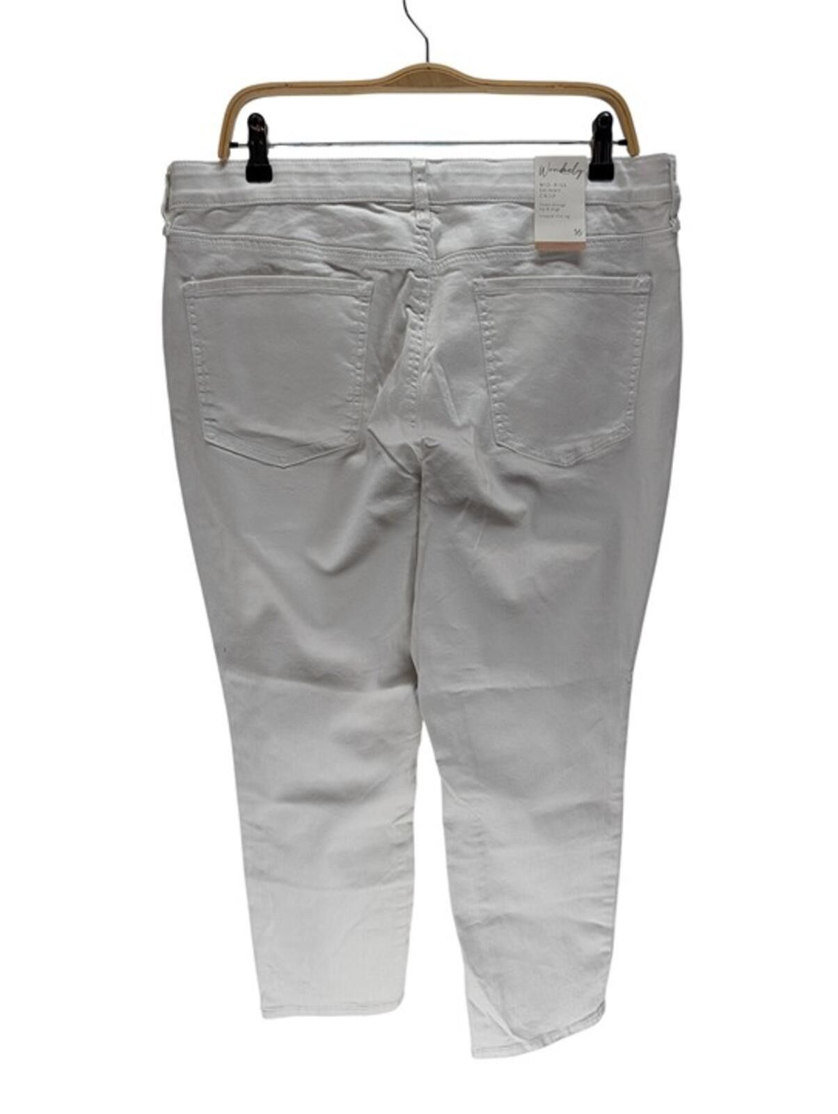 Other NWT Wonderly White Mid-Rise Skinny Crop Jeans Cropped 16 Size 42" / US 20 - 2 Thumbnail