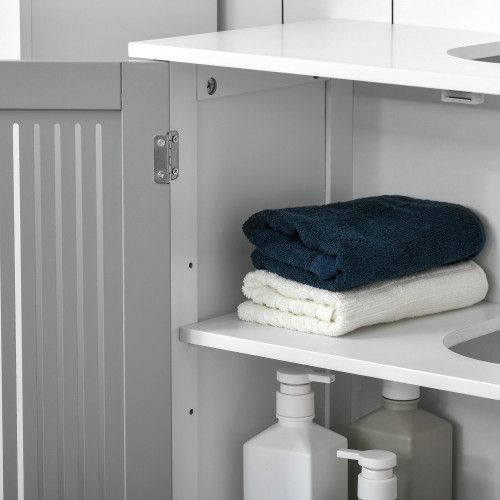 Designer × Homemade kleankin Modern Under Sink Cabinet with 2 Doors, Pedestal Un Size US L / EU 52-54 / 3 - 3 Thumbnail