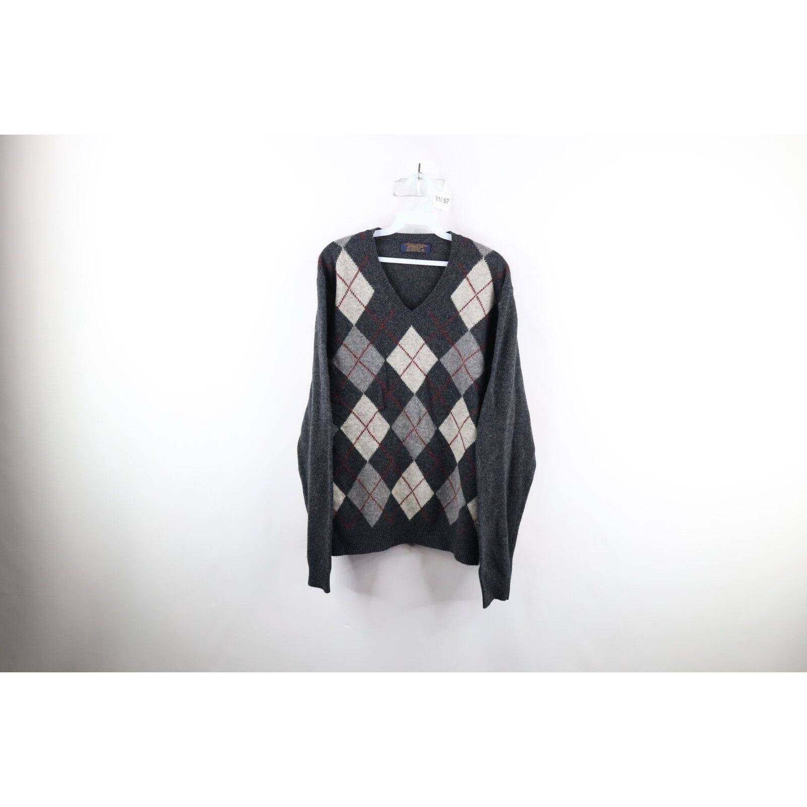 Brooks Brothers Vintage 90s Brooks Brothers Wool Knit Argyle Diamond Sweater Size US L / EU 52-54 / 3 - 1 Thumbnail
