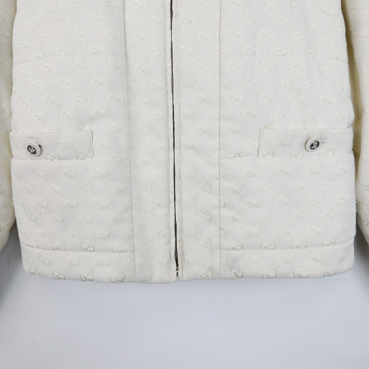 Gucci white gucci double g logo zip jacket Size US M / EU 48-50 / 2 - 5 Thumbnail