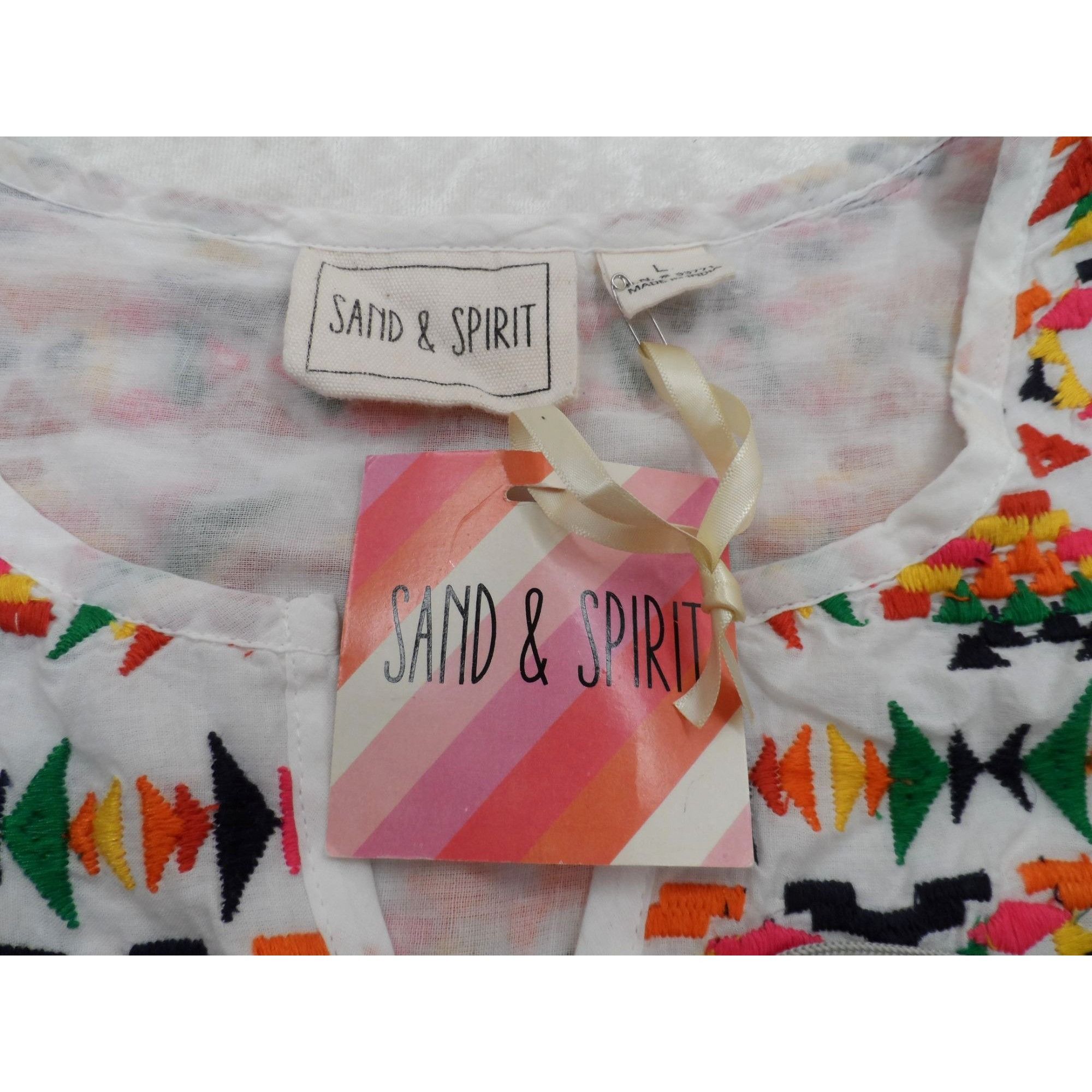 Other Sand & Spirit Boho Embroidered Mini Dress White Sundress L Size L / US 10 / IT 46 - 8 Thumbnail