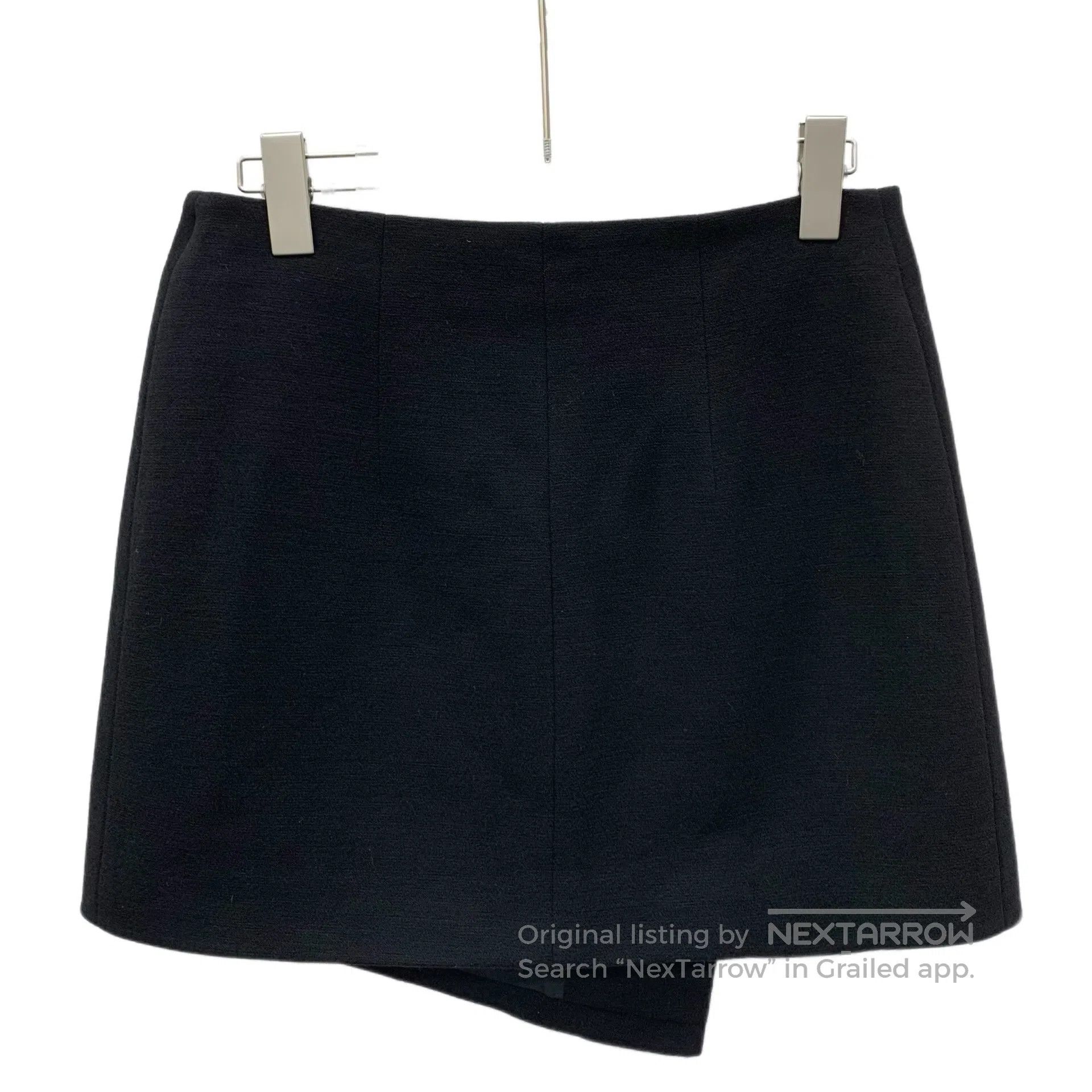 Balenciaga Balenciaga Black Asymmetrical Wool Casual Skirt| Size 37" - 2 Thumbnail