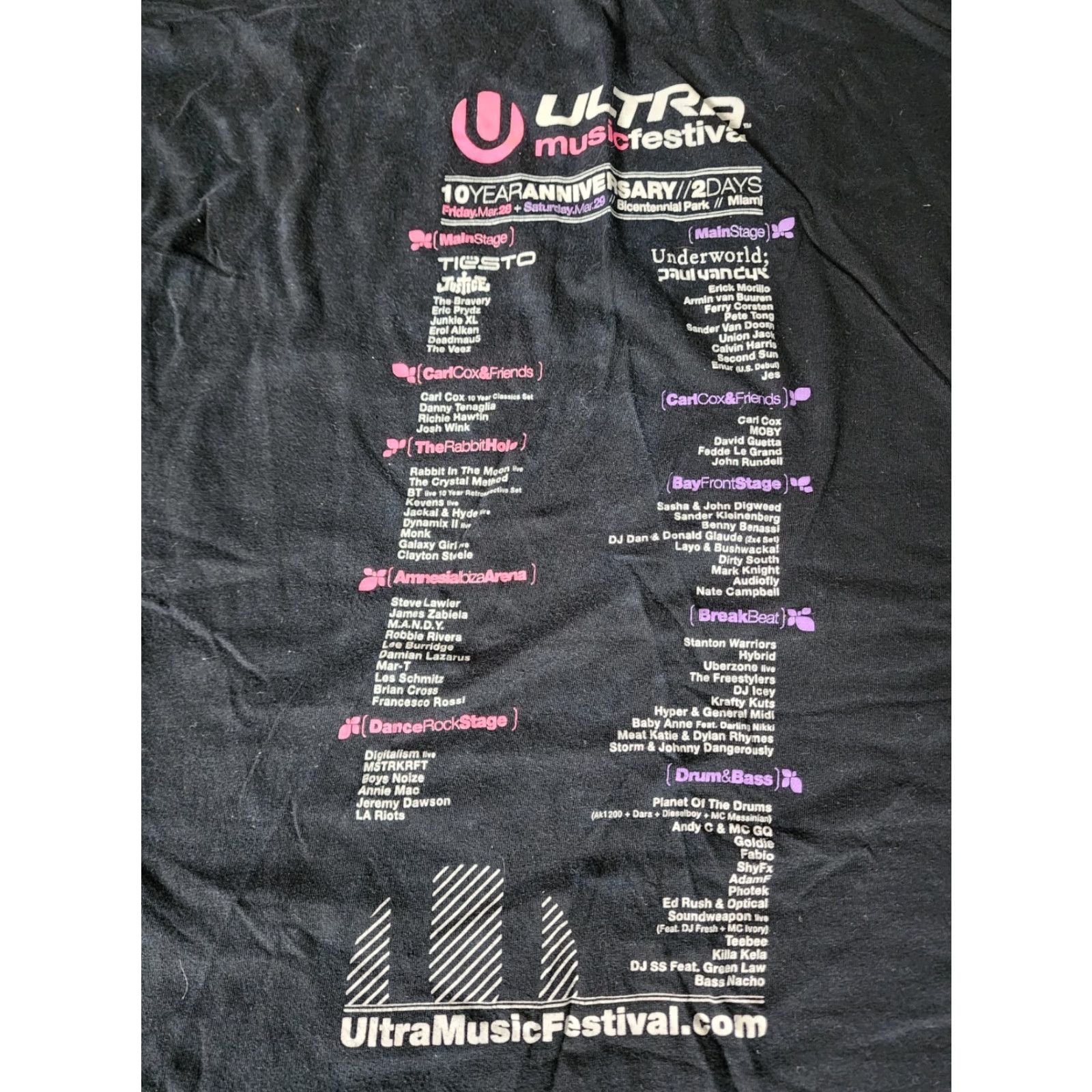 American Apparel VINTAGE Rare Mens XL Ultra Music Festival 2008 Miami Full Line Up T Shirt Double Sided American Apparel Graphic Print Size US XL / EU 56 / 4 - 3 Thumbnail