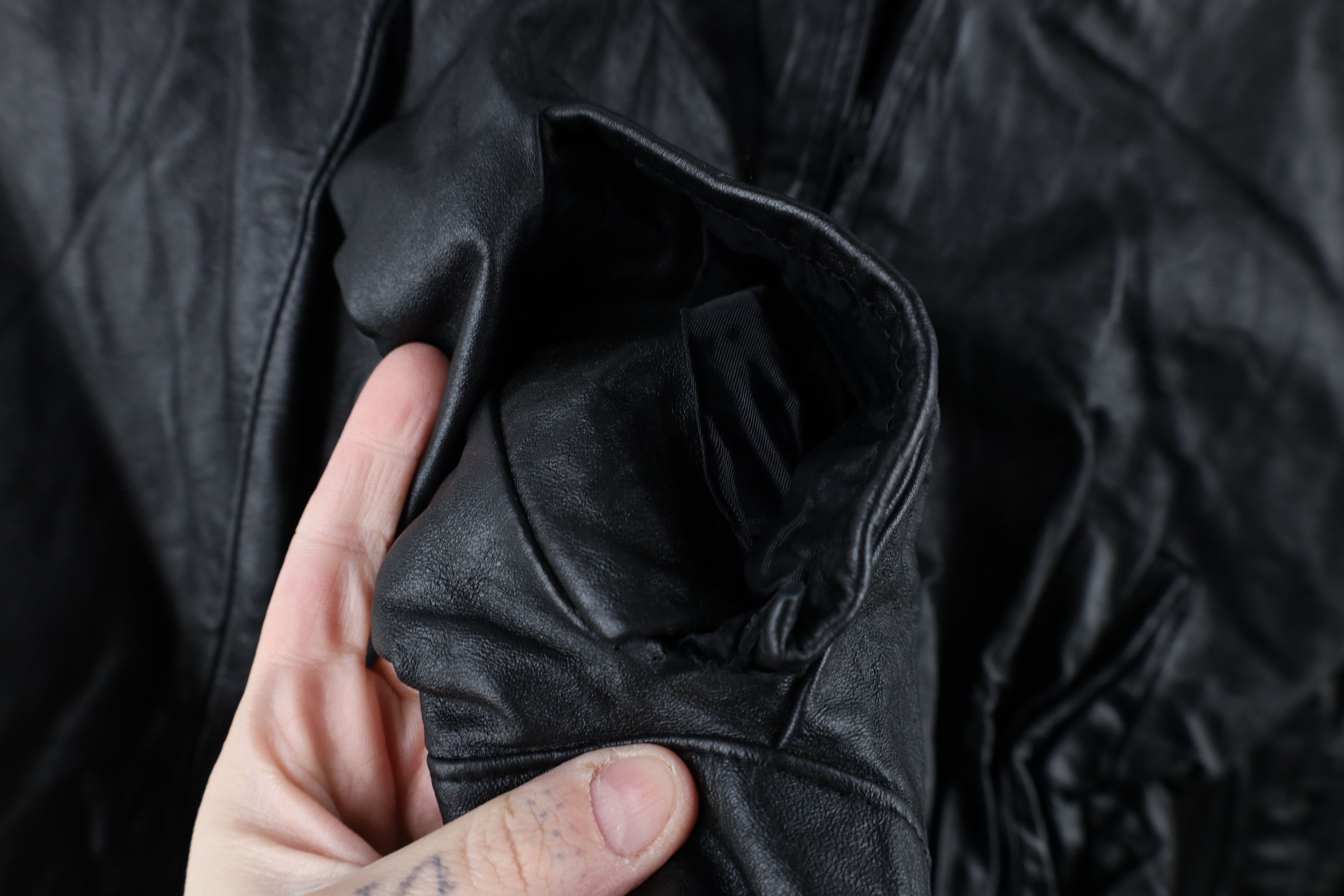 Vintage Vintage 80s 90s Streetwear Cropped Leather Bomber Jacket USA Size M / US 6-8 / IT 42-44 - 5 Thumbnail