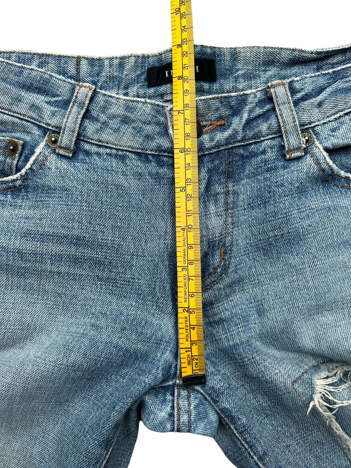 Japanese Brand Japanese Distressed Patchwork Lowrise Denim Jeans 29x34 Size US 29 - 15 Thumbnail