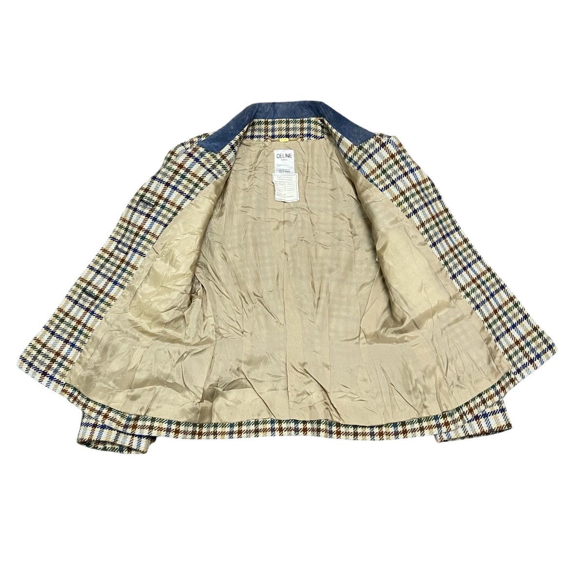 Celine ‼️RARE‼️ Vtg 70s Celine Paris Burgeois Chic Wool Plaid Blazer Size M / US 6-8 / IT 42-44 - 21 Thumbnail