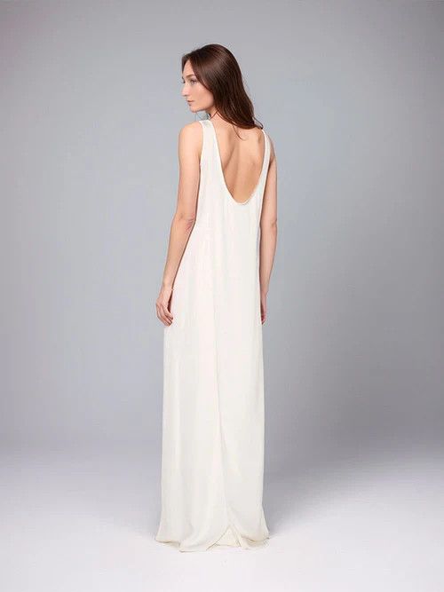 Gucci o1B3y1r0526 Long Silk Cady Dress in White Size M / US 6-8 / IT 42-44 - 2 Thumbnail
